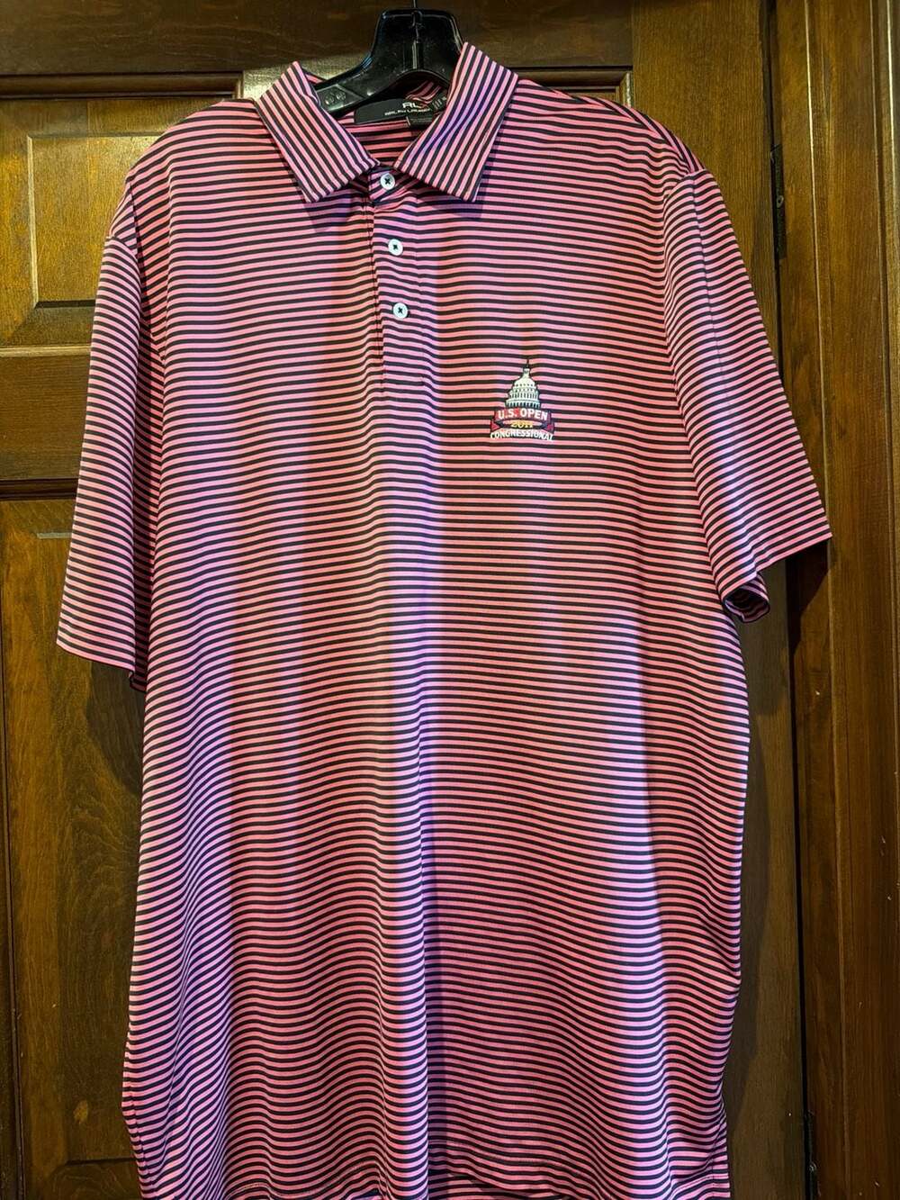 RLX Ralph Lauren 2011 U.S. Open Congressional Striped Polo Shirt Size XL